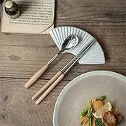 Chopsticks Rests Ceramic Chopstick Rest with Fan Chopstick Rest and Chopsticks Pillow Chopsticks Rack(Colour 2)