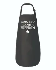 God Bbq And Freedom 2nd Amendment Patriotic Funny Full-Length Apron with Pockets