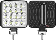 ALAGPNPMZH Car Work Light 48W 16LED 12/24 V Spot Light Square COB Chips for Off-Road Motorcycle Truck Auto Bulbs Work Lamp 2Pcs Lamp Assembly(General Purpose 4pc)