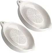 2Pcs Ceramic Grinding Bowls Multipurpose Garlic Mincers and Ginger Crushers for Food Preparation Easy to Clean and Design for Mashing Fruits