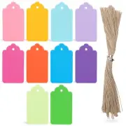 SallyFashion 100 PCS Gift Tags with String Attached, 1.7x2.8 inch Colored Gif...