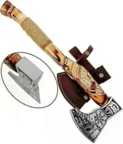 Hand Forged Carbon Steel Bearded Hatchet Beautiful Norse Axe Unique Gift Idea