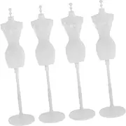 ERINGOGO 4pcs Keel Model Stand Dress Form Mannequin Sewing Mannequin Mini Dress Form Mannequin Stand White Plastic