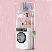 3 Layer Over Washing Machine Storage Rack,Utility Stainless Steel Bathroom Shelf with Towel Rack,Adjustable Organizer Stand,for Laundry Room,Toilet.(A)