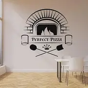 Wall Decal Lettering Perfect Pizza Store Bakery Oven Italian Cuisine Restaurant Interior Decor Vinyl Window Stickers Mural 57x60cm