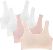 [Amuhou] Teen Girls Training Bras Sports Seamless Bra Removable Padding