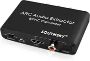 SOUTHSKY 192KHz DAC Converter,Digital to Analog L/R RCA Adapter,HDMI ARC Audio Extractor to SPDIF Coaxial 3.5mm L/R,CEC Volume Adjustable