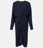 [Stella McCartney] Stella McCartney Gathered satin midi dress AU 2 blue