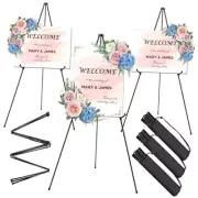 63" Easel Stand for Display, 3 Pack Portable Foldable Metal Easel, Easels 3P