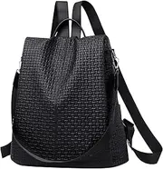 [Wesoke] Small Women Backpack Purse, Anti Theft Backpack for Woman Girl, Lady Fashion Waterproof PU Leather Travel Backpack for Ladies, Lightweight Daily Backpack Shoulder Bag Handbag, Black