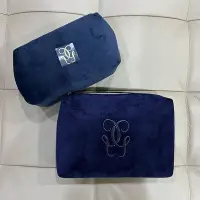 在飛比找Yahoo!奇摩拍賣優惠-嬌蘭GUERLAIN寶藍色絨毛化妝包 手拿包 收納包 整理包