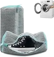 2 Packs Shoe Washing Machine Bag, Large Size Mesh Laundry Bag for Shoe, Recommended Uses for All Size Washable Sneakers,Running,Basketball,Canvas Shoes, 15.35 x 7.48 Inches, Grey