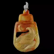 CA04006# Hand Carved Unique Bird Amazonite Pendant Bead Gemstone