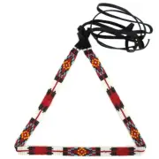 Red Black Beaded Medicine Man's Beadwork Cowboy Hatband Belt 1/2 inch H31/7