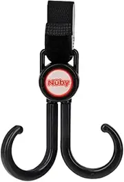 Nuby Double Stroller Hook, Adjustable Hook, Black