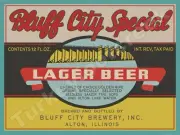 Bluff City Special Lager Beer Label 9" x 12" Metal Sign