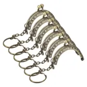 Metal Purse Frames, 2" 6Pcs Kiss Lock Clasp Frame for Coin Purse DIY, Bronze