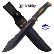ELK RIDGE ER-FIX001OGN Hunting Survival Outdoor Fixed Blade Knife 15"