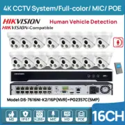 Hikvision 16CH 4K NVR Security CCTV System 5MP ColorVu IP Camera Mic POE IP67 AU