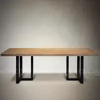 在飛比找蝦皮購物優惠-【拓家設計家具】可訂製 經典復刻方框鐵腳實木桌/LOFT長桌