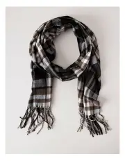 [Blaq] Woven Check Scarf in Black/Beige