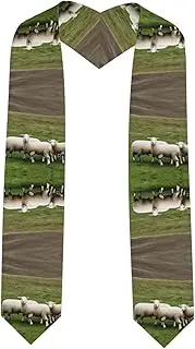 [SKKNT] Lambs And Sheep Print Graduation Shawl Stole For Academic Commencements Honor Sash Congratulations Gift