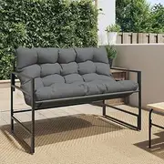 Garden Bench Garden Bench with Cushion Anthracite 113 cm Steel