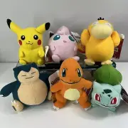 Pokemon Pikachu Bulbasaur Charmander Squirtle Psyduck Plush Stuffed Toy 6" New