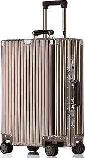 [Ｗoowayo] Travel Suitcases with Wheels Aluminum Magnesium Alloy Suitcase Boarding Trolley Case Password Box Aluminum Frame Luggage Simple Portable Travel Case for Outdoor Travel (A 20in)