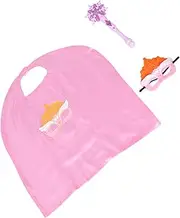 GETAJGHSD 3pcs Princess Dress Up for Light Up Snowflake Wand Glowing Mask Cape for Halloween Parties Birthday Celebrations Role Play Props