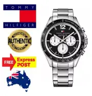 NEW TOMMY HILFIGER "LUKE" TH1791120 SILVER/BLACK MENS WATCH - NEW WITH TAGS