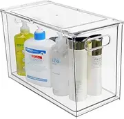 shopwithgreen Refrigerator Organizer and Storage Bins with Pull-out Drawer, Stackable Clear Fridge Drawer Organizer with Handle Design, Plastic Kitchen Pantry Storage Containers, 1Pack, 9.5QT