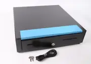 NCR MS 17 Cash Drawer; 12V, 2 Slip Slots, Keylock, with Till, Black