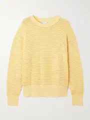 [Varley] Varley - Kershaw Open-knit Cotton Sweater - Yellow - small small Yellow