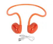 Bluetooth 5.3 Wireless Headphone Noise Cancelling IPX4 Waterproof Dual Microphone Stereo Open Ear Headphone for Running Orange Red