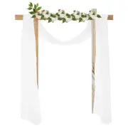 Wedding Arch Drape Fabric, 9.8ft x 4.9ft White Chiffon Fabric Panels Pack of 6