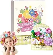 Bloom Joy Magic Petal Flower Kit, Bloomjoy Magic Petal Flower Art Kit, DIY Paper Flowers Science Kits, Color Changing Flowers, Paper Flower Making Kits for Kids (Green)