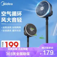 在飛比找蝦皮購物優惠-美的(Midea)空氣循環扇家用黑色電風扇立式節能風扇落地扇