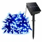 100 LED Blue Solar Fairy Lights Outdoor Lighting Waterproof Patio String Lights