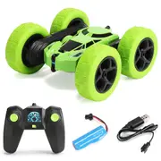 360 Degree Rotating RC Truck 2.4GHz 4WD Fast Kids Toy Double Sided-Green