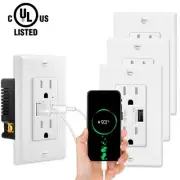 4.2A High-Speed USB Type-C/A Wall Outlet Receptacle Electrical Socket UL 4 Packs