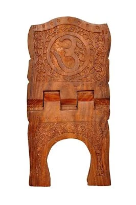 Wooden OM Design Holy Book Stand/Holder for Home/Work Space ( Size: 18 inches )