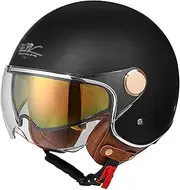 Jet Helmet Motorcycle Half Helmet with Visor Retro Motorcycle Helmet for Adult Men Women Cruiser Motorcycle Chopper DOT/ECE Approved Motorcycle Helmet