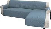 Easy-Going Sofa Slipcover L Shape Sofa Cover Sectional Couch Cover Chaise Lounge Cover Reversible Sofa Cover Furniture Protector Cover for Pets Kids Children Dog Cat (Large,New Light Blue/Light Blue)