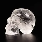 yujianni Quartz Crystal Skull Healing Crystal Stone Human Reiki Skull Figurine Statue Sculptures3'' (Clear)