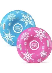 Set Of 2 Jasonwell Snow Tube For Kids Inflatable Snow Sled Heavy Duty