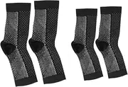 PEPLAYTAL 2 Pairs Open Toe Nylon Compression Sports Socks Antifatigue Moisture Wicking Running Stockings for Climbing Exercise Xl Black