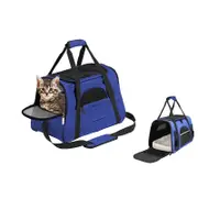 Pet Travel Bag with Hand Warmer Pocket Carrier for Dogs Cats Puppies-Dark Blue