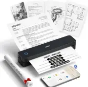 IDPRT Inkless Portable Thermal Printer 8.5x11 Printer for Travel/Home Bluetooth