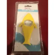 CUCINA VITA ~ SOFT GRIP SILICONE ~ BOTTLE OPENER ~ SHARK ~ YELLOW ~ NEW!